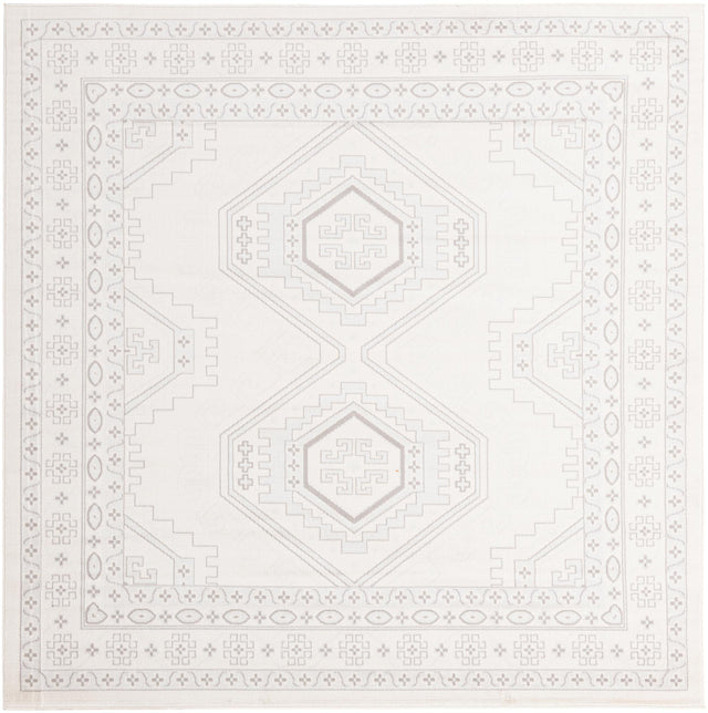 Ivory 7' 10 x 7' 10 Charlotte Square Area Rug 100% Polypropylene With Jute Backing Traditional Classical Durable Carpet for Living Dining Office Rooms for Sale at Rug Engine