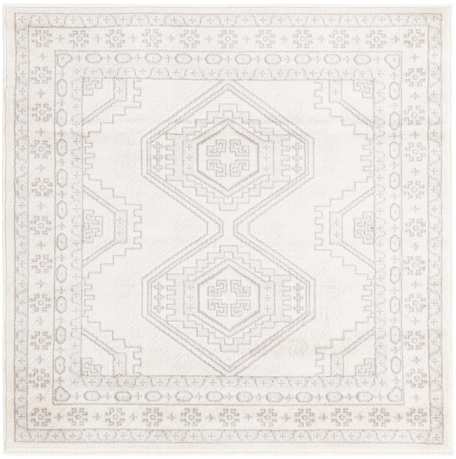 Ivory 4' 1 x 4' 1 Charlotte Square Area Rug 100% Polypropylene With Jute Backing Traditional Classical Durable Carpet for Living Dining Office Rooms for Sale at Rug Engine