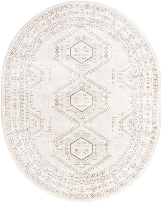 Ivory 7' 10 x 10' Charlotte Oval Area Rug 100% Polypropylene With Jute Backing Traditional Classical Durable Carpet for Living Dining Office Rooms for Sale at Rug Engine