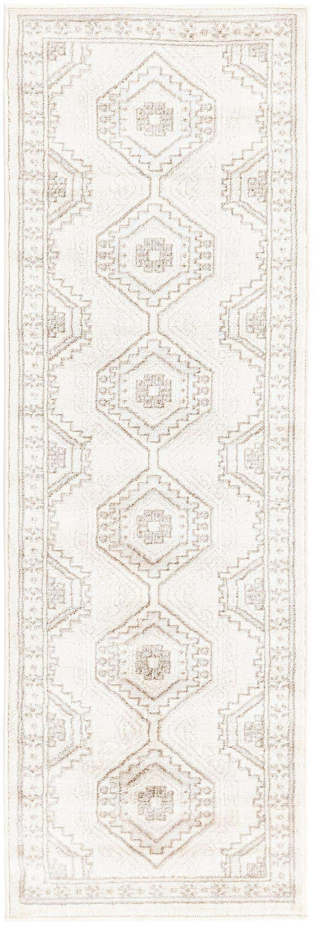 Ivory 2' x 6' 1 Charlotte Runner Area Rug 100% Polypropylene With Jute Backing Traditional Classical Durable Carpet for Living Dining Office Rooms for Sale at Rug Engine