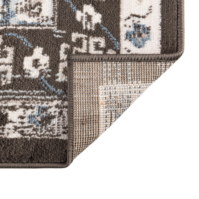 Gray 2' x 6' 1 Charlotte Runner Area Rug 100% Polypropylene With Jute Backing Traditional Classical Durable Carpet for Living Dining Office Rooms for Sale at Rug Engine