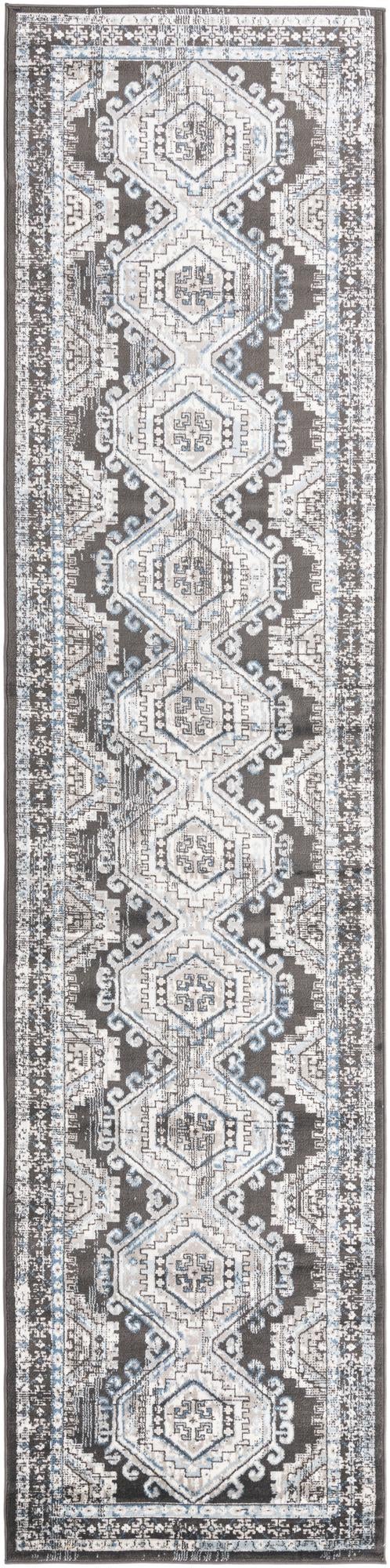 Gray 3' 1 x 13' 1 Charlotte Runner Area Rug 100% Polypropylene With Jute Backing Traditional Classical Durable Carpet for Living Dining Office Rooms for Sale at Rug Engine