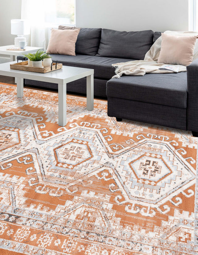 Terracotta 7' 1 x 10' Charlotte Rectangle Area Rug 100% Polypropylene With Jute Backing Traditional Classical Durable Carpet for Living Dining Office Rooms for Sale at Rug Engine