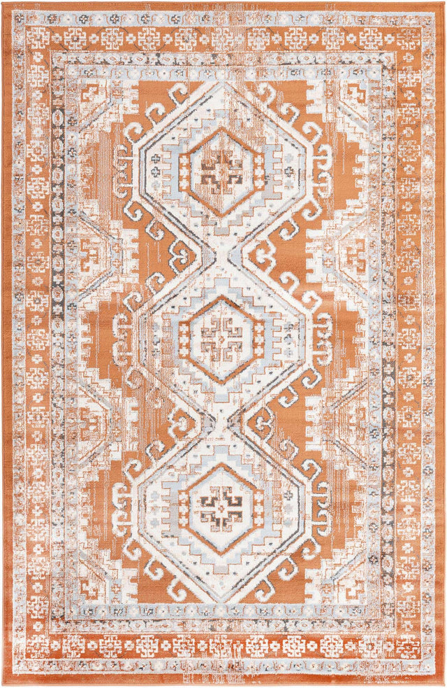 Terracotta 5' 3 x 8' Charlotte Rectangle Area Rug 100% Polypropylene With Jute Backing Traditional Classical Durable Carpet for Living Dining Office Rooms for Sale at Rug Engine