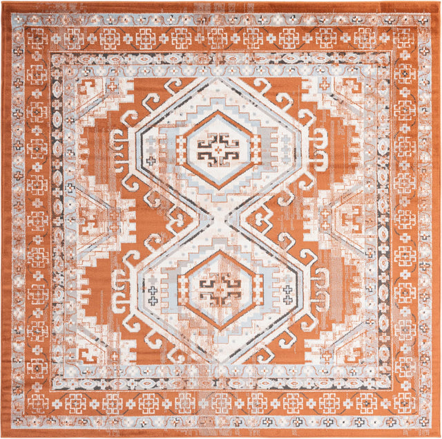 Terracotta 7' 10 x 7' 10 Charlotte Square Area Rug 100% Polypropylene With Jute Backing Traditional Classical Durable Carpet for Living Dining Office Rooms for Sale at Rug Engine