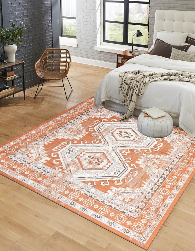 Terracotta 7' 10 x 7' 10 Charlotte Square Area Rug 100% Polypropylene With Jute Backing Traditional Classical Durable Carpet for Living Dining Office Rooms for Sale at Rug Engine