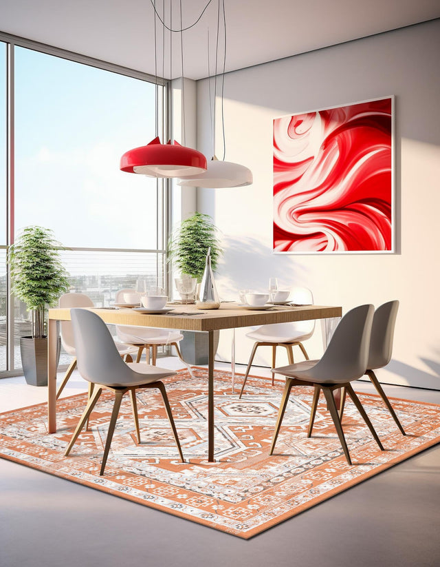 Terracotta 7' 10 x 7' 10 Charlotte Square Area Rug 100% Polypropylene With Jute Backing Traditional Classical Durable Carpet for Living Dining Office Rooms for Sale at Rug Engine