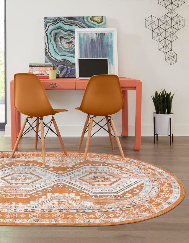 Terracotta 6' 1 x 9' Charlotte Oval Area Rug 100% Polypropylene With Jute Backing Traditional Classical Durable Carpet for Living Dining Office Rooms for Sale at Rug Engine