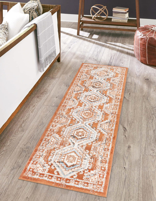 Terracotta 2' 7 x 12' Charlotte Runner Area Rug 100% Polypropylene With Jute Backing Traditional Classical Durable Carpet for Living Dining Office Rooms for Sale at Rug Engine