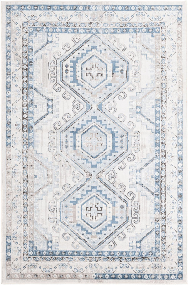 Gray Blue 5' 3 x 8' Charlotte Rectangle Area Rug 100% Polypropylene With Jute Backing Traditional Classical Durable Carpet for Living Dining Office Rooms for Sale at Rug Engine