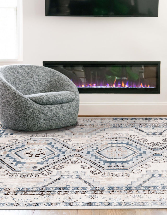 Gray Blue 10' x 14' 1 Charlotte Rectangle Area Rug 100% Polypropylene With Jute Backing Traditional Classical Durable Carpet for Living Dining Office Rooms for Sale at Rug Engine