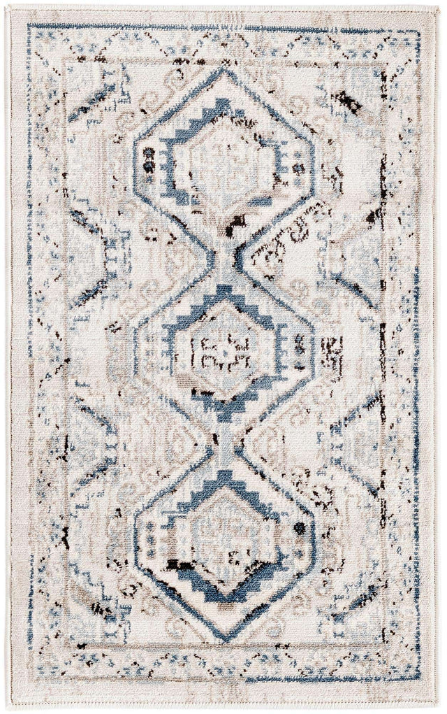 Gray Blue 2' x 3' 1 Charlotte Rectangle Area Rug 100% Polypropylene With Jute Backing Traditional Classical Durable Carpet for Living Dining Office Rooms for Sale at Rug Engine