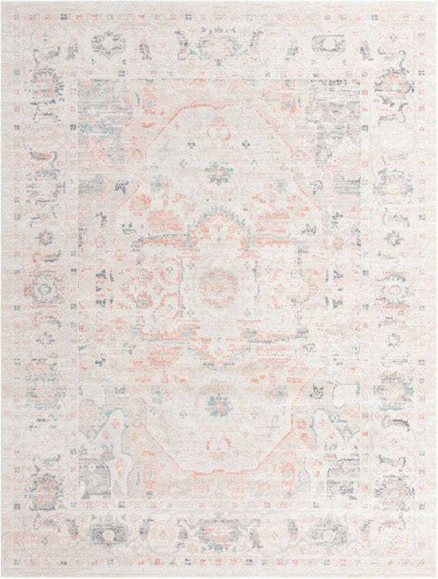 Ivory 10' x 13' Madeline Vintage Rectangle Area Rug 100% Polypropylene Distressed Traditional Carpet for Classic Interior Home Design for Sale at Rug Engine