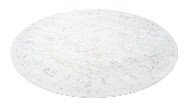 Ivory 7' 10 x 7' 10 Madeline Vintage Round Area Rug 100% Polypropylene Distressed Traditional Carpet for Classic Interior Home Design for Sale at Rug Engine