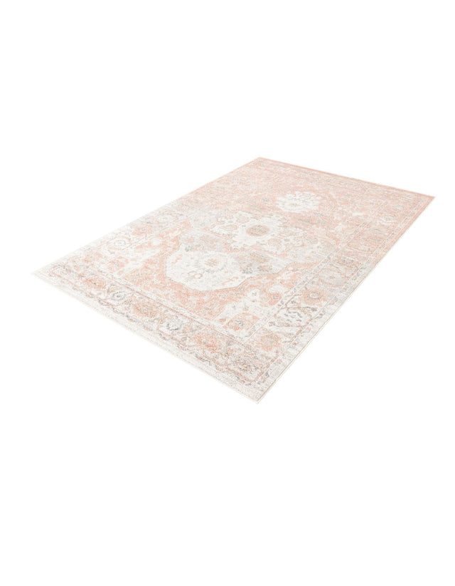 Rose Pink 5' 3 x 8' Madeline Vintage Rectangle Area Rug 100% Polypropylene Distressed Traditional Carpet for Classic Interior Home Design for Sale at Rug Engine