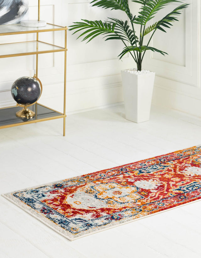 Rust Red 2' 11 x 13' Madeline Vintage Runner Area Rug 100% Polypropylene Distressed Traditional Carpet for Classic Interior Home Design for Sale at Rug Engine