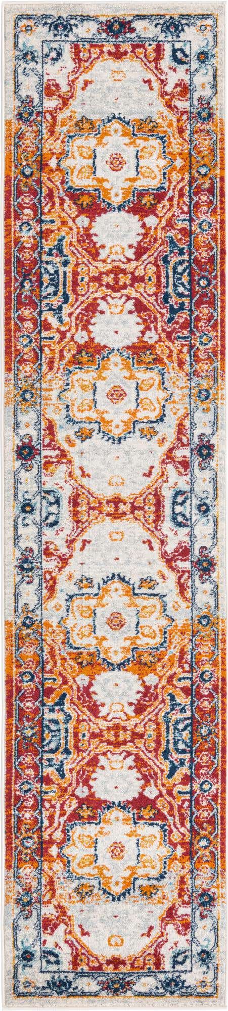Rust Red 2' x 9' 10 Madeline Vintage Runner Area Rug 100% Polypropylene Distressed Traditional Carpet for Classic Interior Home Design for Sale at Rug Engine