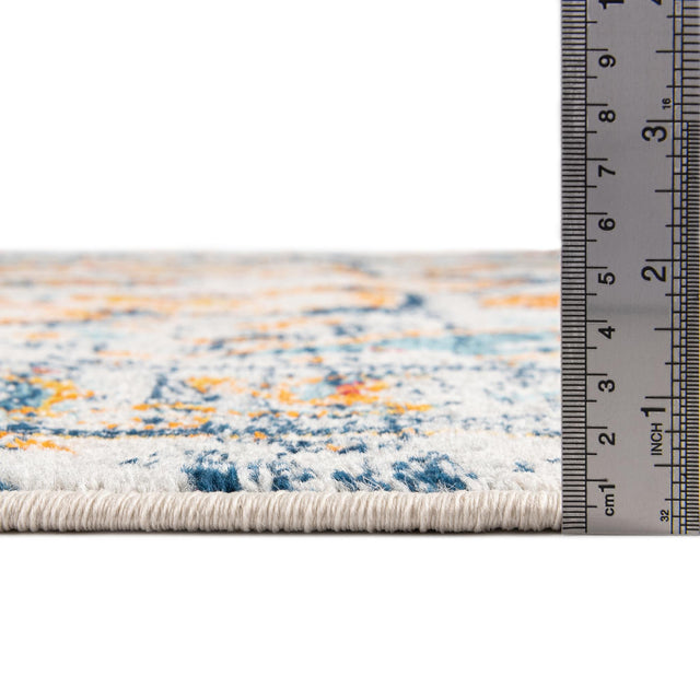 Teal 7' 10 x 7' 10 Madeline Vintage Square Area Rug 100% Polypropylene Distressed Traditional Carpet for Classic Interior Home Design for Sale at Rug Engine