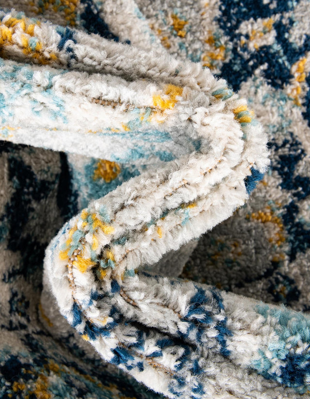 Gray 7' 10 x 7' 10 Madeline Vintage Round Area Rug 100% Polypropylene Distressed Traditional Carpet for Classic Interior Home Design for Sale at Rug Engine