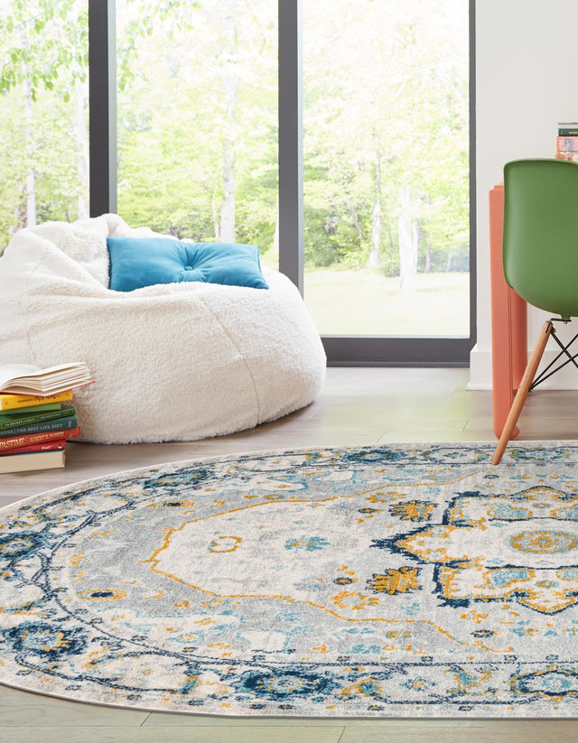 Gray 4' x 6' Madeline Vintage Oval Area Rug 100% Polypropylene Distressed Traditional Carpet for Classic Interior Home Design for Sale at Rug Engine