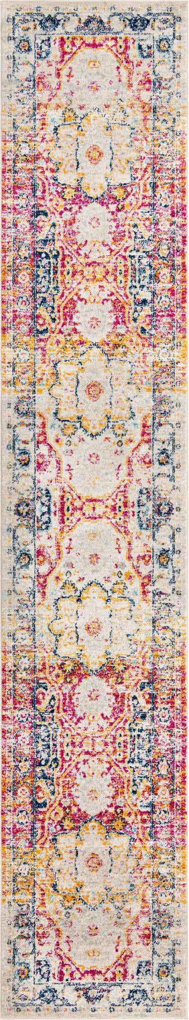 Pink Gray 2' 11 x 16' Madeline Vintage Runner Area Rug 100% Polypropylene Distressed Traditional Carpet for Classic Interior Home Design for Sale at Rug Engine