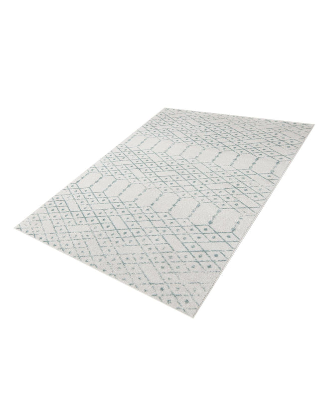 Ivory Aqua 10' x 13' Paxon Trellis Rectangle Area Rug Geometric Durable Stain Resistant Easy Clean Carpet for Modern Interior Home Decor for Sale at Rug Engine