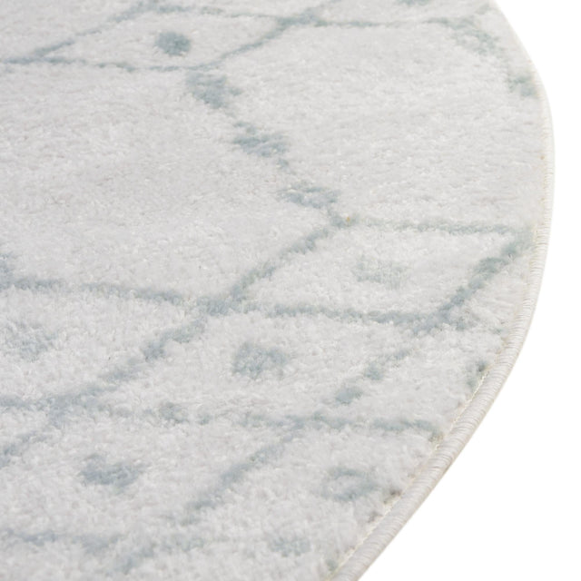 Ivory Aqua 7' 10 x 7' 10 Paxon Trellis Round Area Rug Geometric Durable Stain Resistant Easy Clean Carpet for Modern Interior Home Decor for Sale at Rug Engine