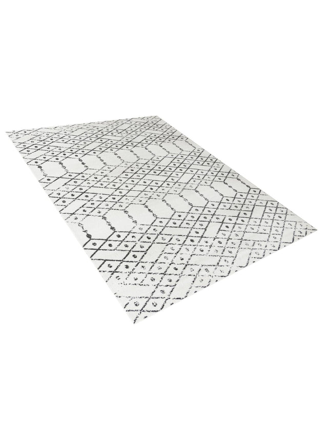 Ivory Black 9' x 12' Paxon Trellis Rectangle Area Rug Geometric Durable Stain Resistant Easy Clean Carpet for Modern Interior Home Decor for Sale at Rug Engine