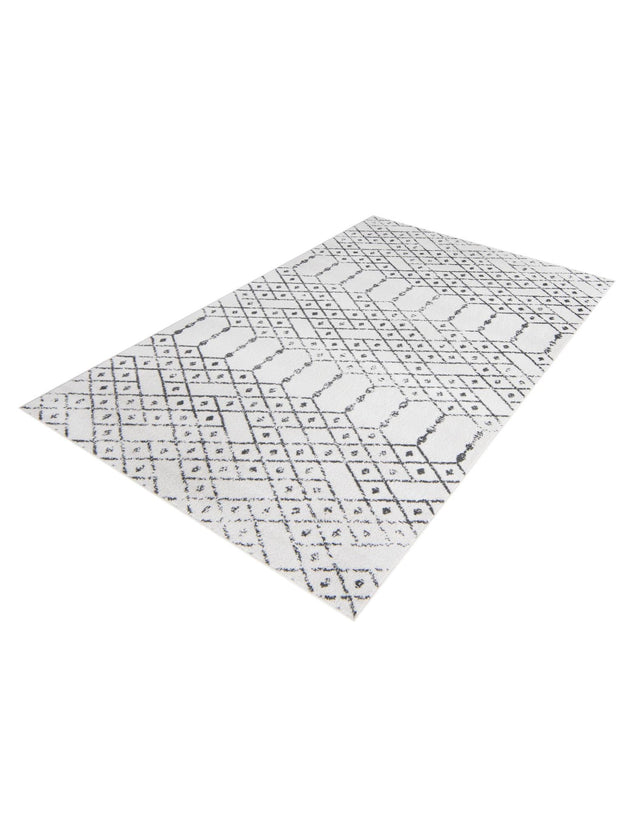 Ivory Black 6' x 9' Paxon Trellis Rectangle Area Rug Geometric Durable Stain Resistant Easy Clean Carpet for Modern Interior Home Decor for Sale at Rug Engine