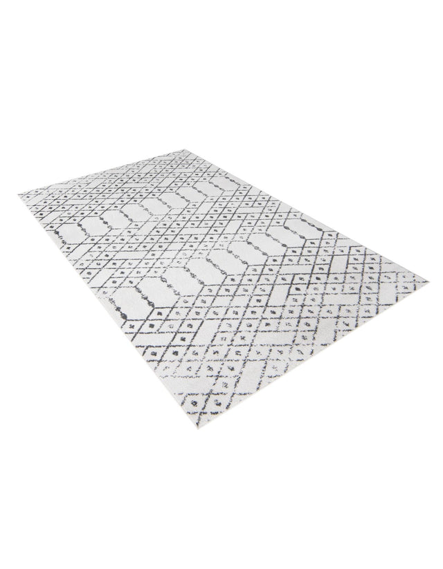 Ivory Black 6' x 9' Paxon Trellis Rectangle Area Rug Geometric Durable Stain Resistant Easy Clean Carpet for Modern Interior Home Decor for Sale at Rug Engine