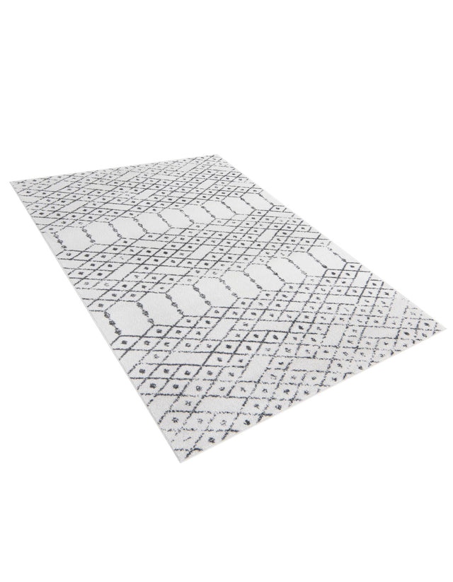 Ivory Black 5' 3 x 8' Paxon Trellis Rectangle Area Rug Geometric Durable Stain Resistant Easy Clean Carpet for Modern Interior Home Decor for Sale at Rug Engine