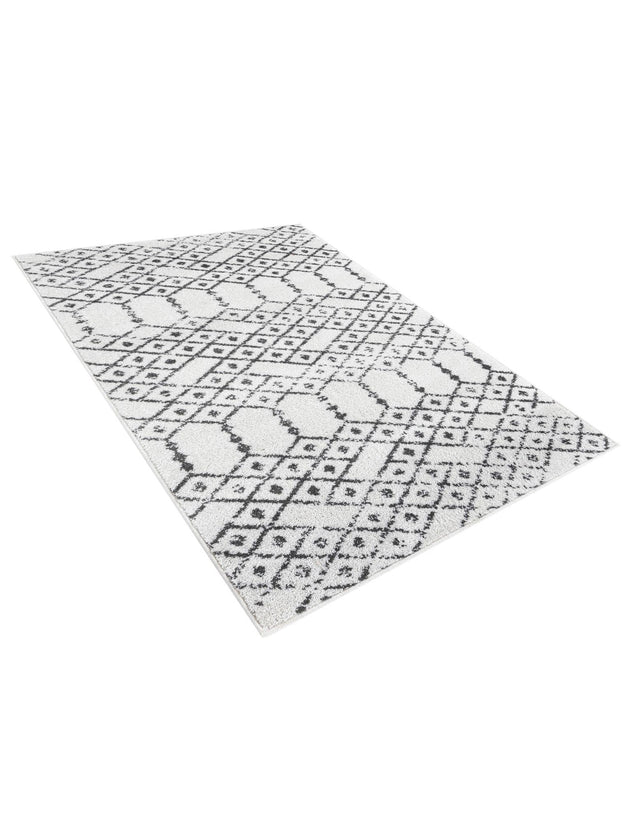 Ivory Black 3' 3 x 5' 3 Paxon Trellis Rectangle Area Rug Geometric Durable Stain Resistant Easy Clean Carpet for Modern Interior Home Decor for Sale at Rug Engine