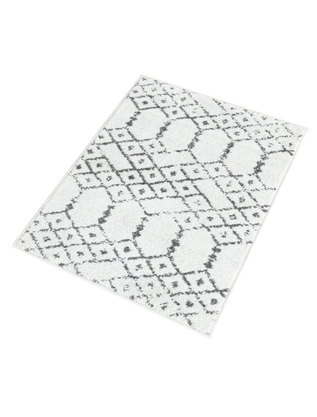 Ivory Black 2' x 3' Paxon Trellis Rectangle Area Rug Geometric Durable Stain Resistant Easy Clean Carpet for Modern Interior Home Decor for Sale at Rug Engine