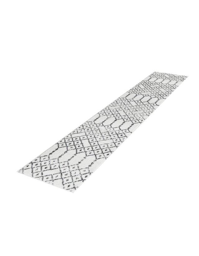 Ivory Black 2' x 8' Paxon Trellis Runner Area Rug Geometric Durable Stain Resistant Easy Clean Carpet for Modern Interior Home Decor for Sale at Rug Engine