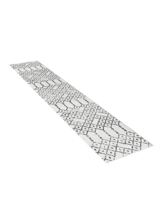 Ivory Black 2' x 8' Paxon Trellis Runner Area Rug Geometric Durable Stain Resistant Easy Clean Carpet for Modern Interior Home Decor for Sale at Rug Engine