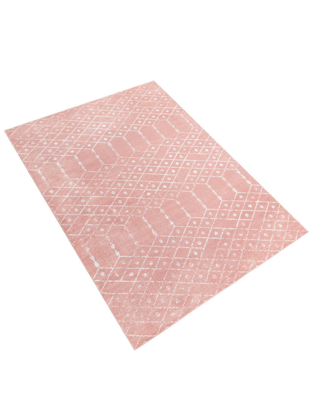 Rose Pink 10' x 13' Paxon Trellis Rectangle Area Rug Geometric Durable Stain Resistant Easy Clean Carpet for Modern Interior Home Decor for Sale at Rug Engine