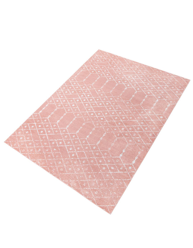 Rose Pink 10' x 13' Paxon Trellis Rectangle Area Rug Geometric Durable Stain Resistant Easy Clean Carpet for Modern Interior Home Decor for Sale at Rug Engine