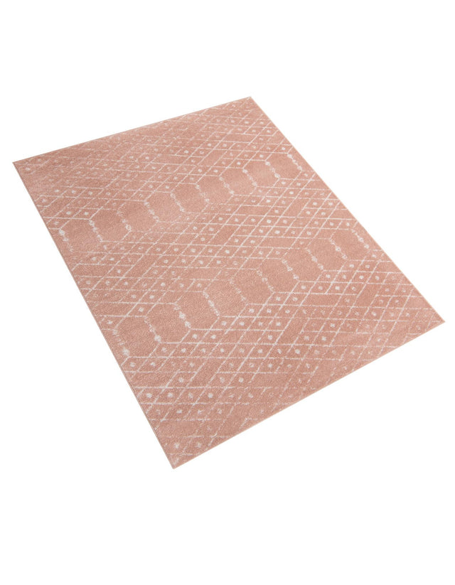 Rose Pink 6' x 9' Paxon Trellis Rectangle Area Rug Geometric Durable Stain Resistant Easy Clean Carpet for Modern Interior Home Decor for Sale at Rug Engine