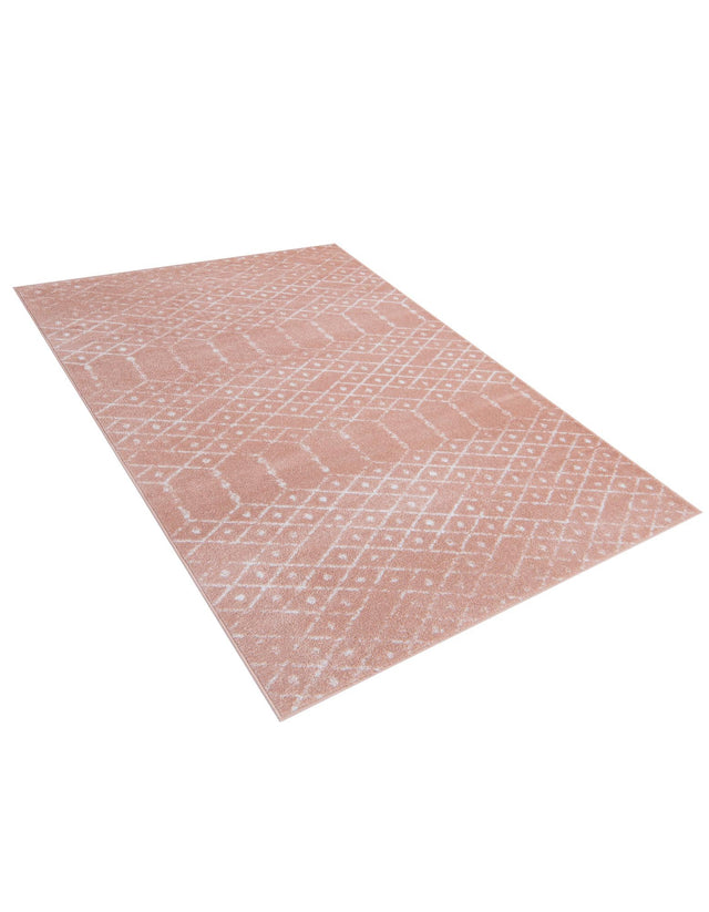 Rose Pink 5' 3 x 8' Paxon Trellis Rectangle Area Rug Geometric Durable Stain Resistant Easy Clean Carpet for Modern Interior Home Decor for Sale at Rug Engine