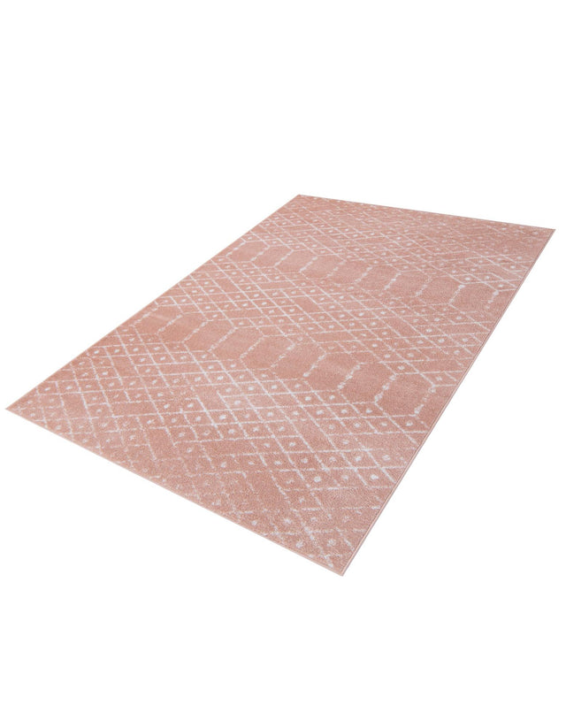 Rose Pink 5' 3 x 8' Paxon Trellis Rectangle Area Rug Geometric Durable Stain Resistant Easy Clean Carpet for Modern Interior Home Decor for Sale at Rug Engine