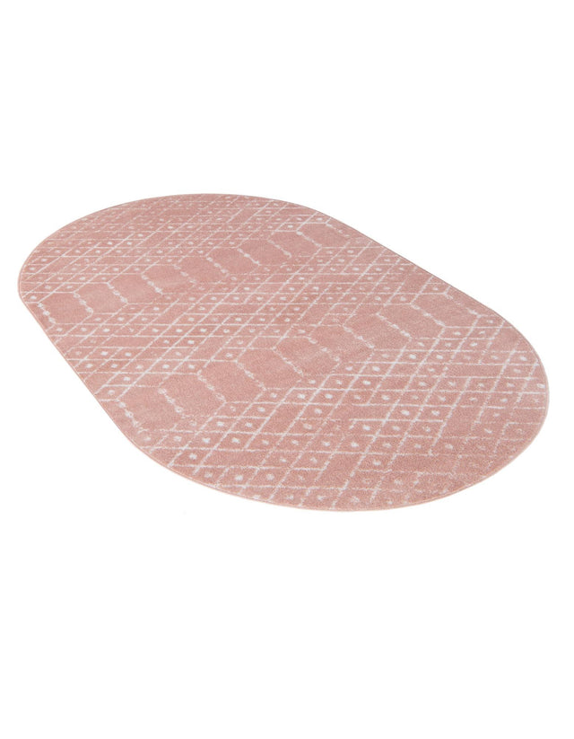Rose Pink 7' 10 x 10' Paxon Trellis Oval Area Rug Geometric Durable Stain Resistant Easy Clean Carpet for Modern Interior Home Decor for Sale at Rug Engine