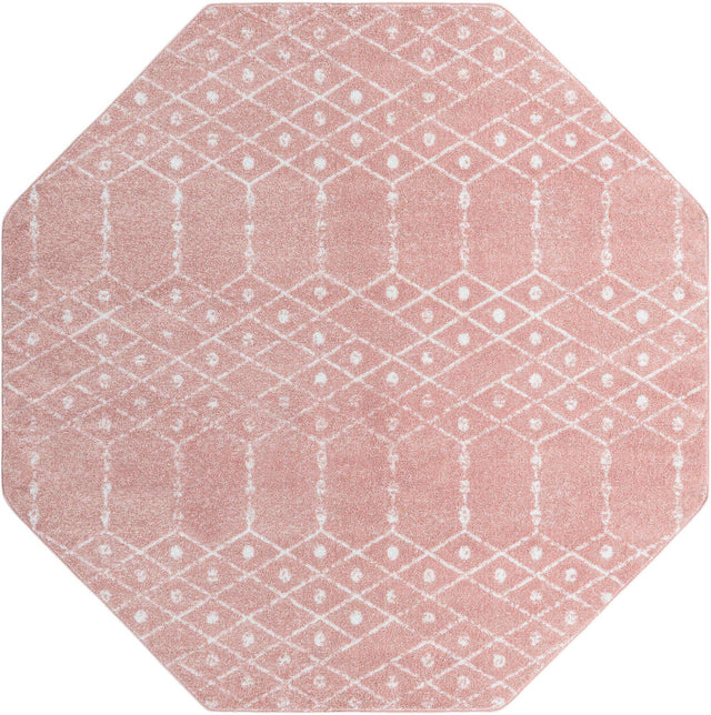 Rose Pink 5' 3 x 5' 3 Paxon Trellis Octagon Area Rug Geometric Durable Stain Resistant Easy Clean Carpet for Modern Interior Home Decor for Sale at Rug Engine