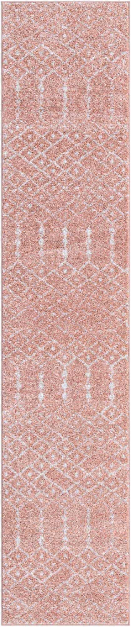 Rose Pink 2' x 9' 10 Paxon Trellis Runner Area Rug Geometric Durable Stain Resistant Easy Clean Carpet for Modern Interior Home Decor for Sale at Rug Engine