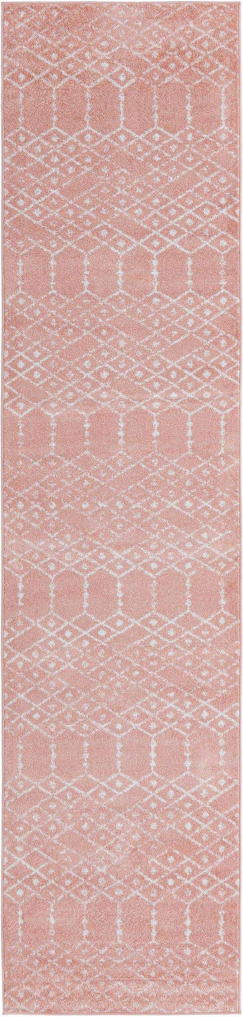Rose Pink 2' 11 x 13' Paxon Trellis Runner Area Rug Geometric Durable Stain Resistant Easy Clean Carpet for Modern Interior Home Decor for Sale at Rug Engine