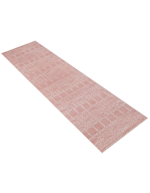Rose Pink 2' 11 x 16' Paxon Trellis Runner Area Rug Geometric Durable Stain Resistant Easy Clean Carpet for Modern Interior Home Decor for Sale at Rug Engine