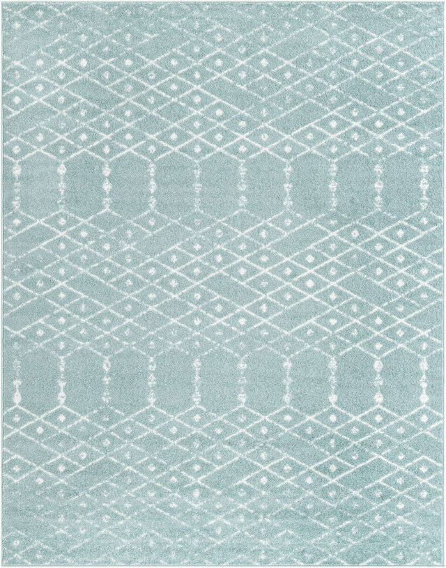 Aqua 10' x 13' Paxon Trellis Rectangle Area Rug Geometric Durable Stain Resistant Easy Clean Carpet for Modern Interior Home Decor for Sale at Rug Engine