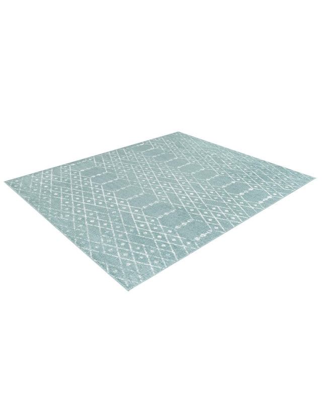 Aqua 7' x 10' Paxon Trellis Rectangle Area Rug Geometric Durable Stain Resistant Easy Clean Carpet for Modern Interior Home Decor for Sale at Rug Engine