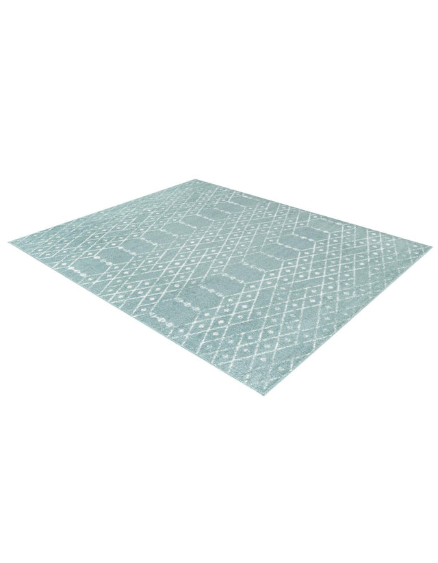 Aqua 7' x 10' Paxon Trellis Rectangle Area Rug Geometric Durable Stain Resistant Easy Clean Carpet for Modern Interior Home Decor for Sale at Rug Engine