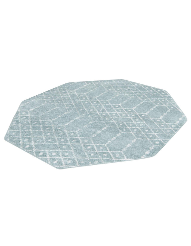 Aqua 7' 10 x 7' 10 Paxon Trellis Octagon Area Rug Geometric Durable Stain Resistant Easy Clean Carpet for Modern Interior Home Decor for Sale at Rug Engine
