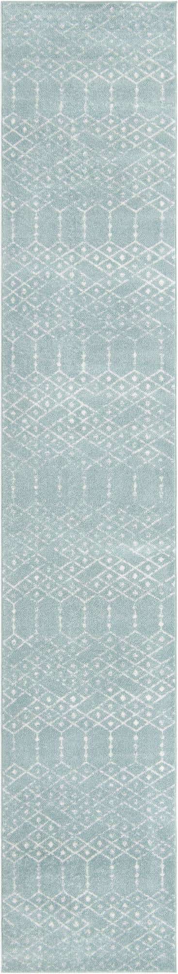 Aqua 2' 11 x 16' Paxon Trellis Runner Area Rug Geometric Durable Stain Resistant Easy Clean Carpet for Modern Interior Home Decor for Sale at Rug Engine